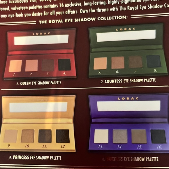 LORAC The Royal Collection of 4 eyeshadow sets. - Picture 2 of 2